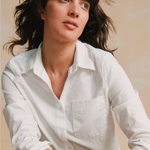 *NWT* Dockers Women's XL Off-White Classic & Crisp Button Down Coastal Gma Shirt